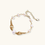 Golden Spiral Pearl Bracelet-Stones and Gems by Saday