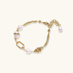 Golden Pearl Chain Bracelet-Stones and Gems by Saday