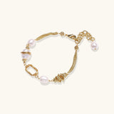 Golden Pearl Chain Bracelet-Stones and Gems by Saday