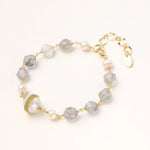 Baroque Pearl Crystal Bracelet-Stones and Gems by Saday