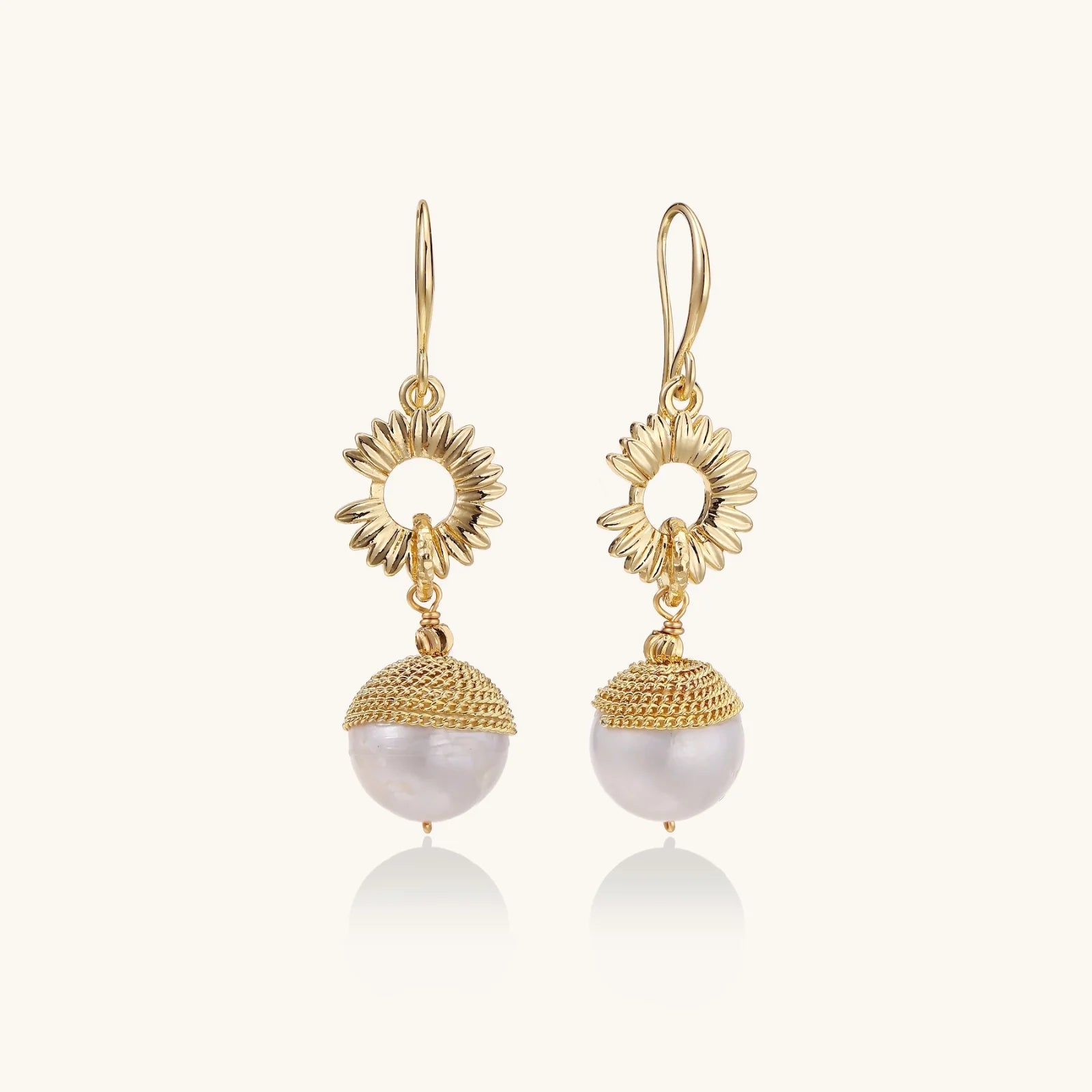 Sunburst Pearl Dangles-Stones and Gems by Saday