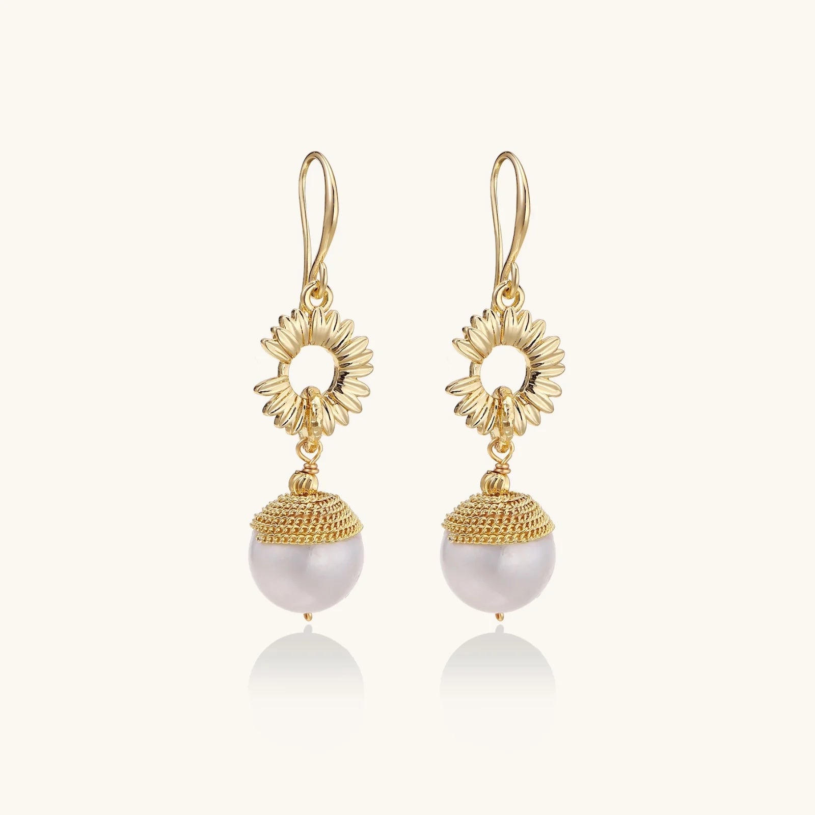 Sunburst Pearl Dangles-Stones and Gems by Saday