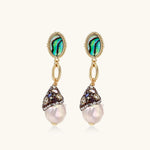 Baroque Pearl Statement Earrings-Stones and Gems by Saday