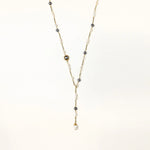 Twilight Pearl Lariat-Stones and Gems by Saday