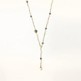 Twilight Pearl Lariat-Stones and Gems by Saday