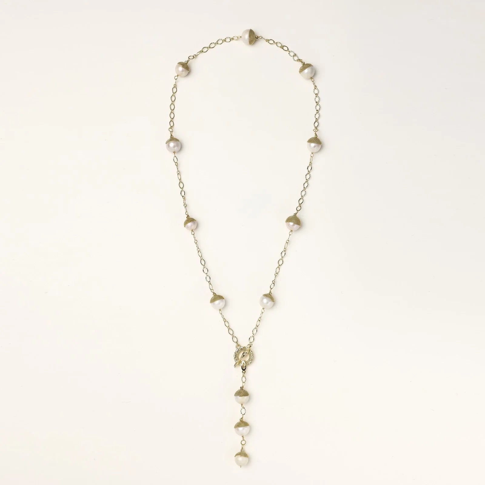 Baroque Pearl Station Necklace-Stones and Gems by Saday