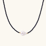 Midnight Pearl Dreams Necklace-Stones and Gems by Saday