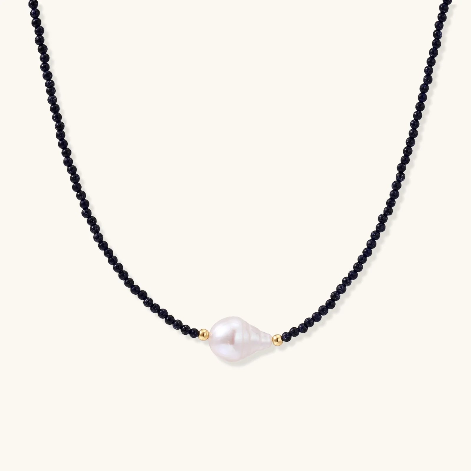 Midnight Pearl Dreams Necklace-Stones and Gems by Saday