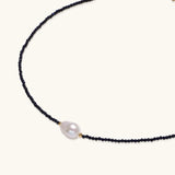 Midnight Pearl Dreams Necklace-Stones and Gems by Saday