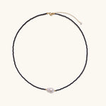 Midnight Pearl Dreams Necklace-Stones and Gems by Saday