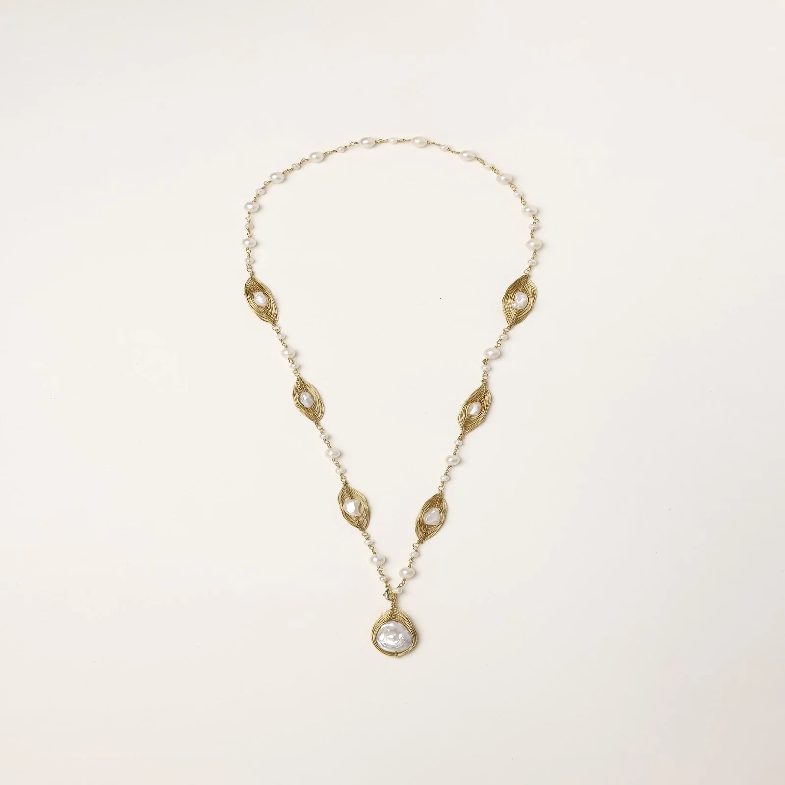 Baroque Pearl Garden Necklace-Stones and Gems by Saday