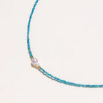 Apatite Dreams Pearl Necklace-Stones and Gems by Saday