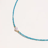Apatite Dreams Pearl Necklace-Stones and Gems by Saday