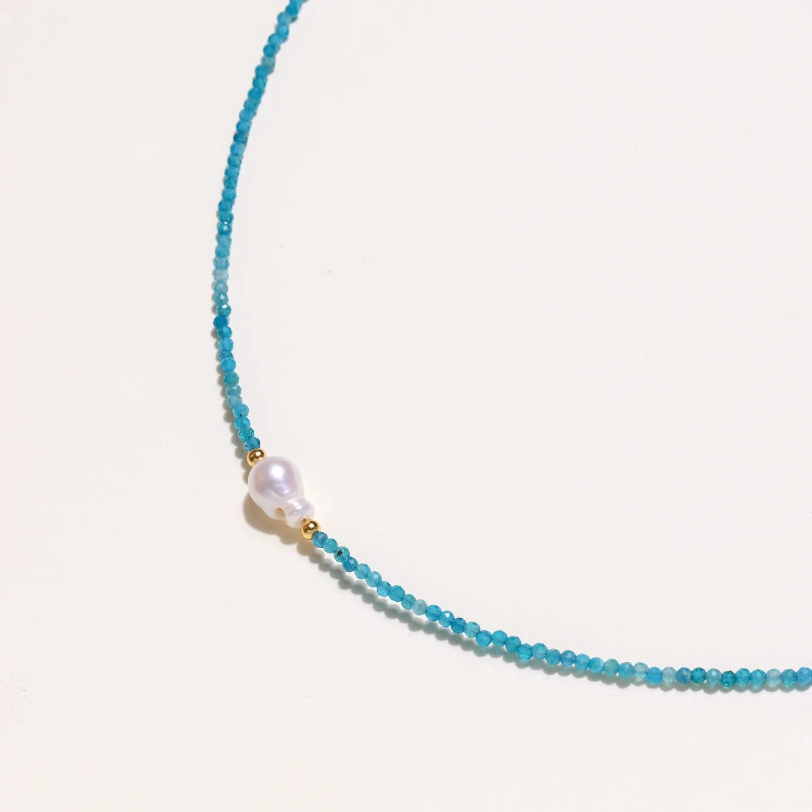 Apatite Dreams Pearl Necklace-Stones and Gems by Saday