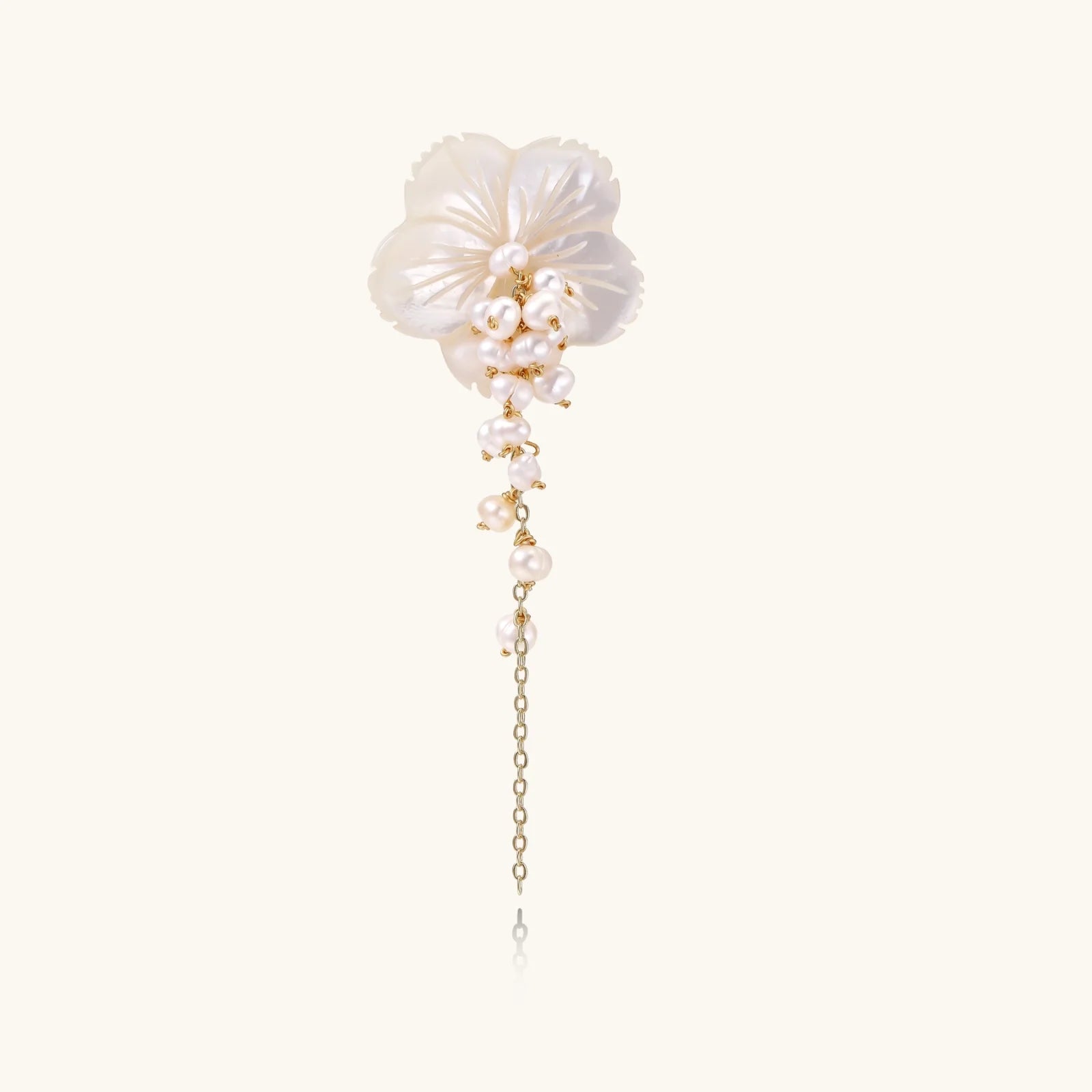 Pearl Cascade Pansy Pin-Stones and Gems by Saday