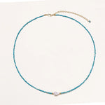 Apatite Dreams Pearl Necklace-Stones and Gems by Saday