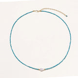 Apatite Dreams Pearl Necklace-Stones and Gems by Saday