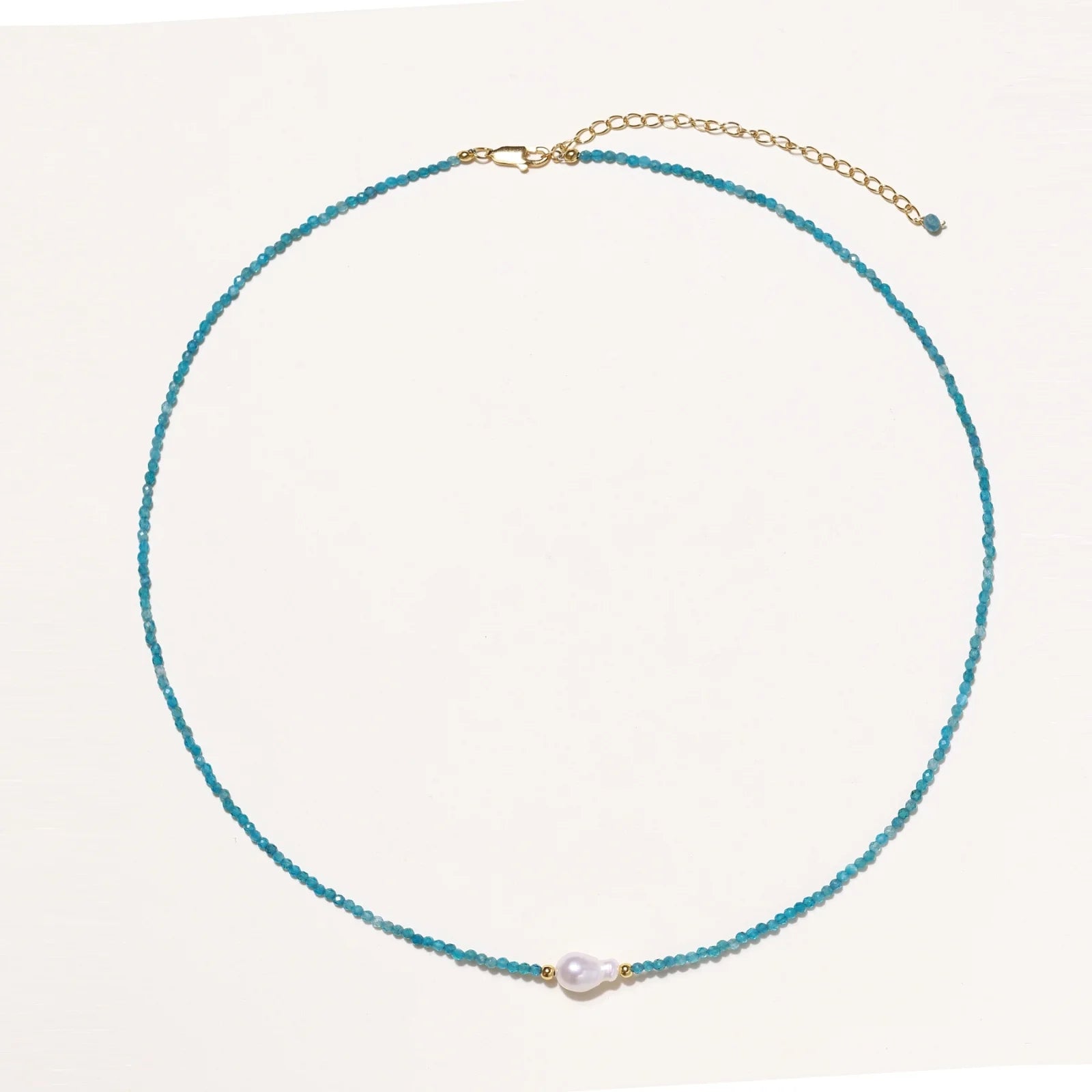 Apatite Dreams Pearl Necklace-Stones and Gems by Saday