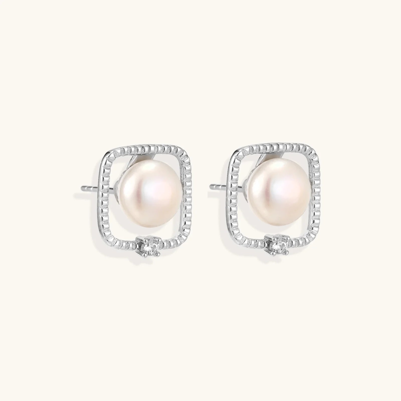 Pearl Halo Studs-Stones and Gems by Saday