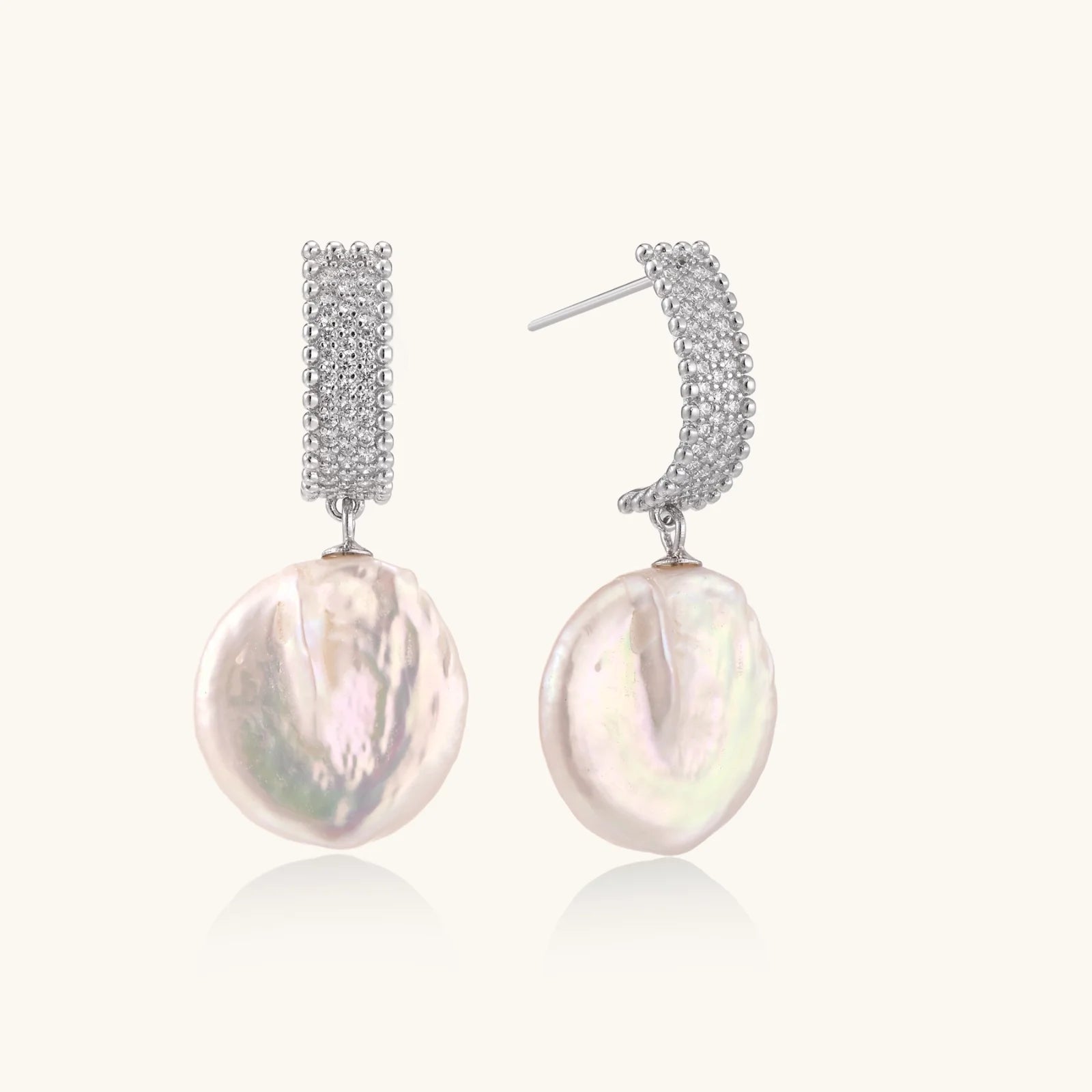 Baroque Pearl Drop Earrings-Stones and Gems by Saday