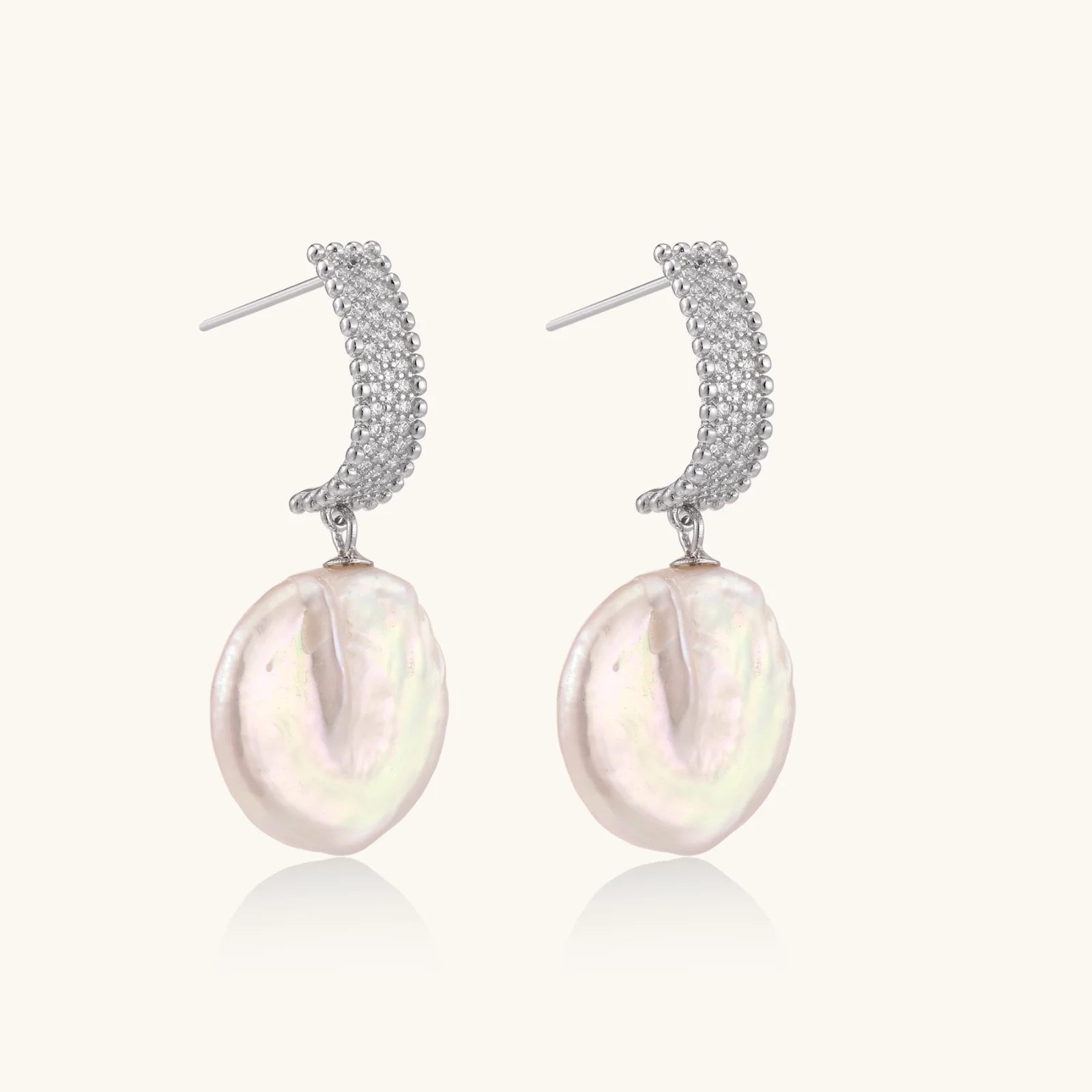 Baroque Pearl Drop Earrings-Stones and Gems by Saday