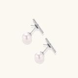 Pearl Drop T-Bar Earrings-Stones and Gems by Saday