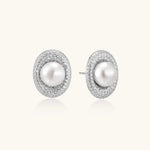 Pearl Halo Studs-Stones and Gems by Saday