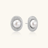 Pearl Halo Studs-Stones and Gems by Saday