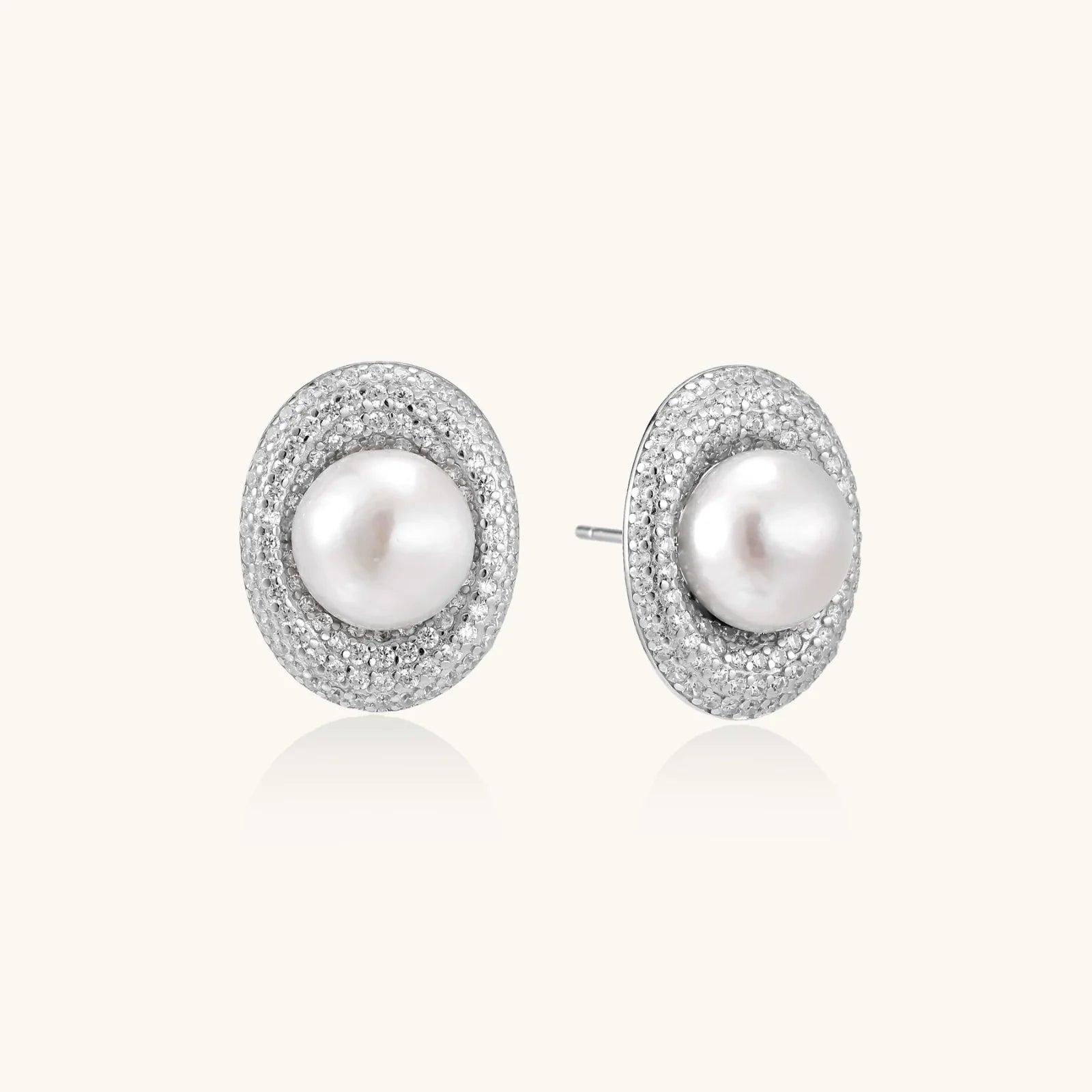Pearl Halo Studs-Stones and Gems by Saday