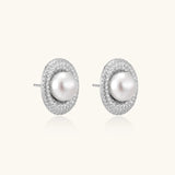 Pearl Halo Stud Earrings | Stones and Gems by Saday
