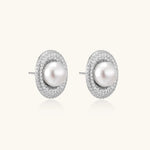 Pearl Halo Studs-Stones and Gems by Saday