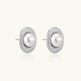 Pearl Halo Studs-Stones and Gems by Saday