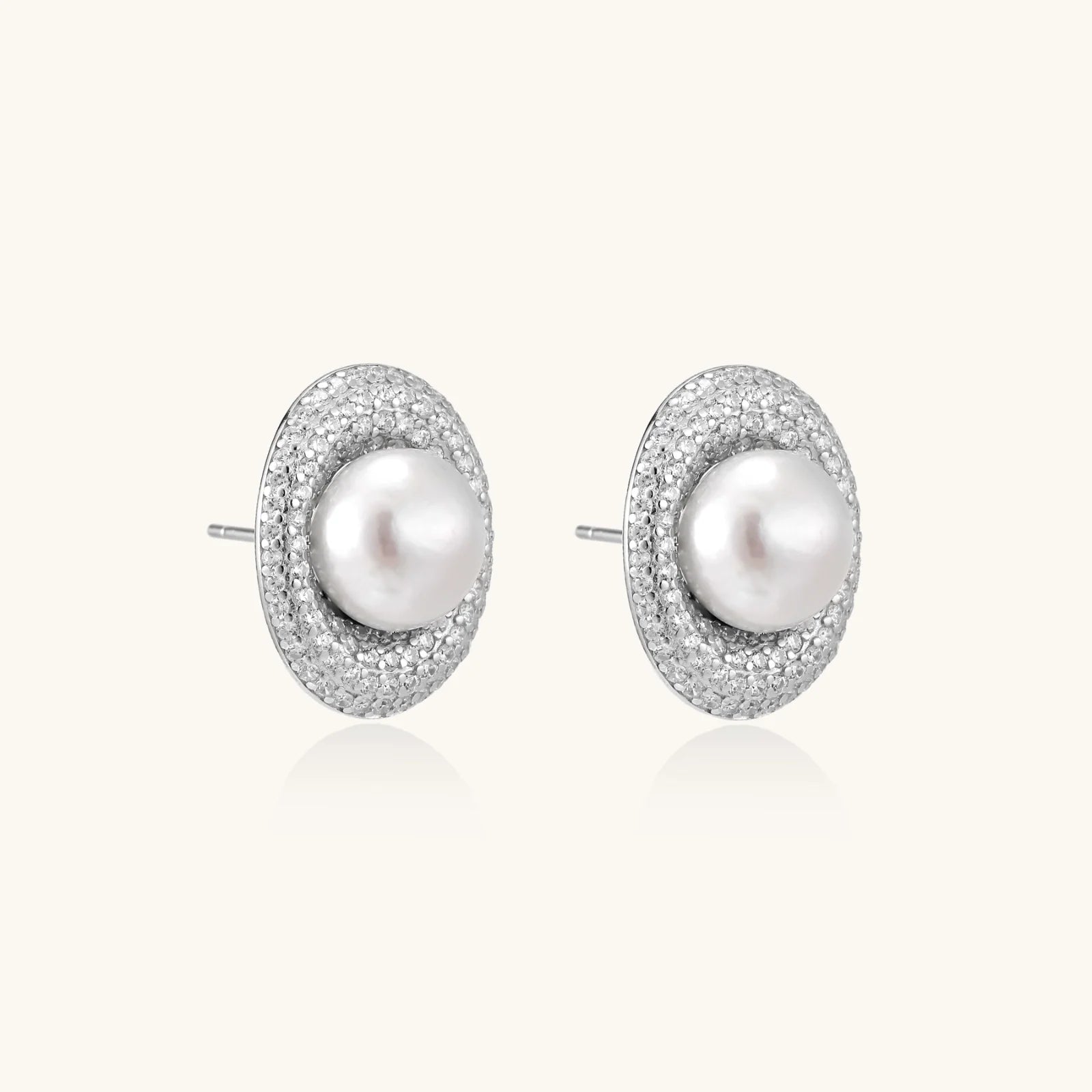 Pearl Halo Studs-Stones and Gems by Saday