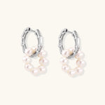 Pearl Cluster Huggie Hoops-Stones and Gems by Saday