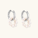 Pearl Cluster Huggie Hoops-Stones and Gems by Saday