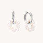 Pearl Cluster Huggie Hoops-Stones and Gems by Saday