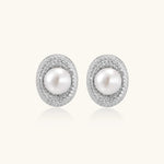 Pearl Halo Studs-Stones and Gems by Saday