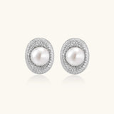 Pearl Halo Studs-Stones and Gems by Saday