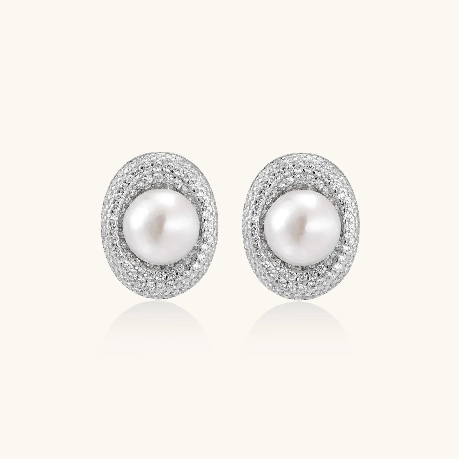 Pearl Halo Studs-Stones and Gems by Saday