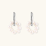 Pearl Cluster Huggie Hoops-Stones and Gems by Saday