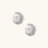 Pearl Halo Studs-Stones and Gems by Saday