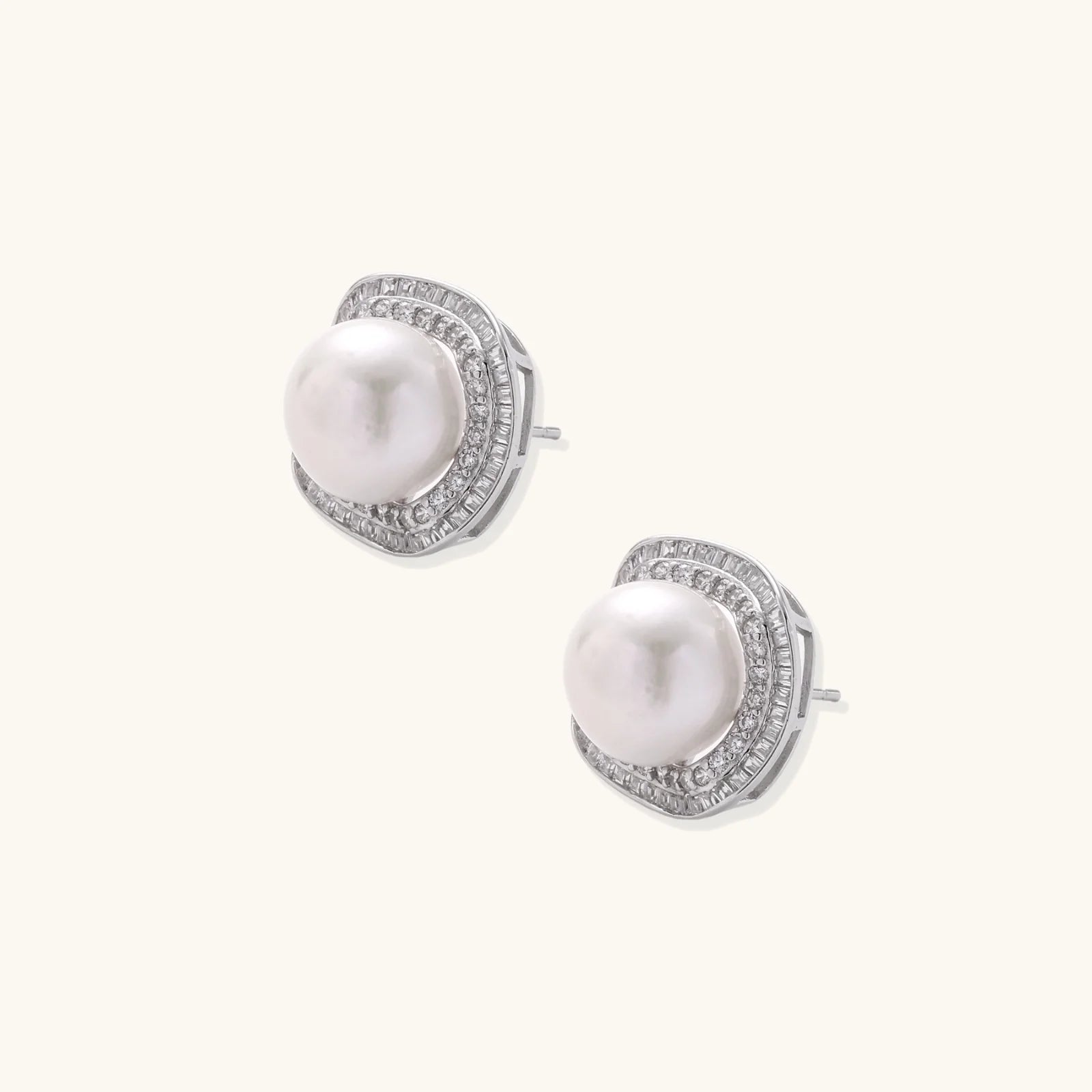 Pearl Halo Studs-Stones and Gems by Saday