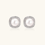Pearl Halo Studs-Stones and Gems by Saday