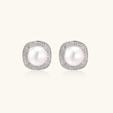 Pearl Halo Studs-Stones and Gems by Saday