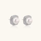 Pearl Halo Studs-Stones and Gems by Saday