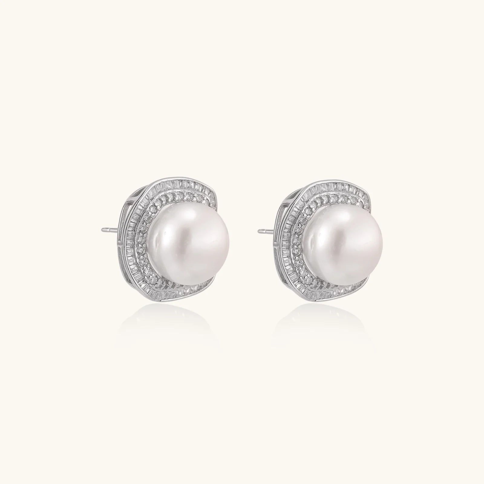 Pearl Halo Studs-Stones and Gems by Saday
