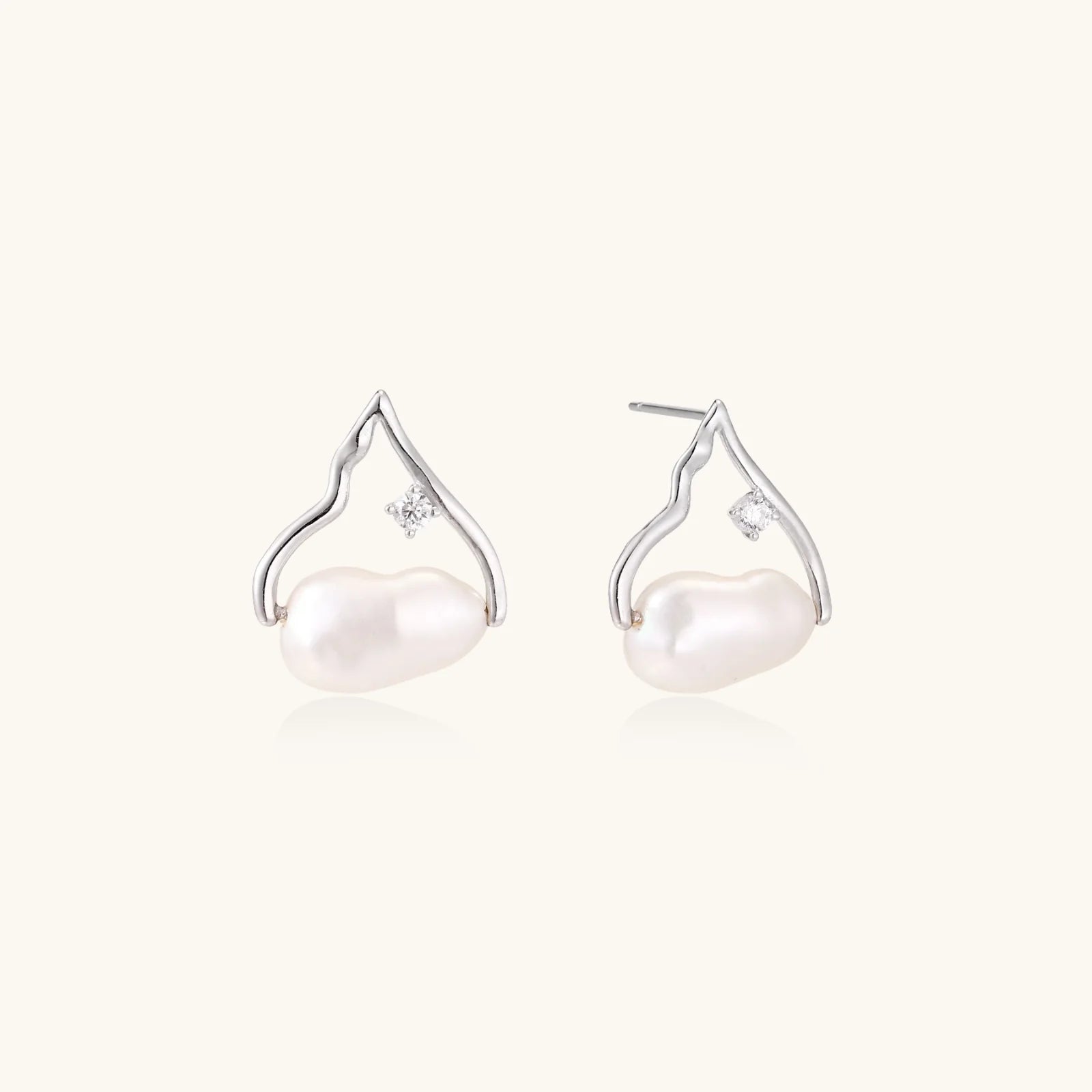 Pearl Teardrop Earrings-Stones and Gems by Saday