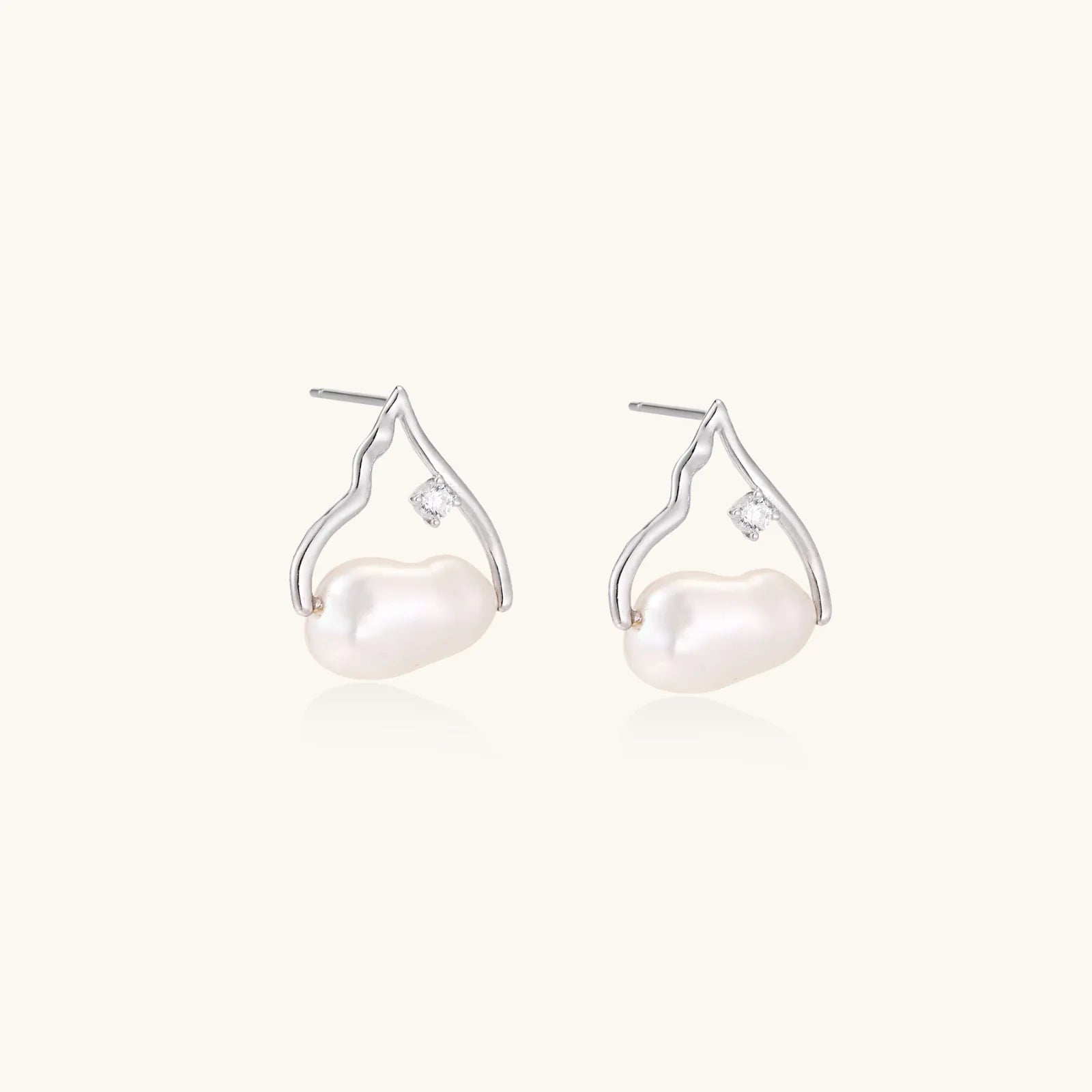 Pearl Teardrop Earrings-Stones and Gems by Saday
