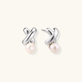 Infinity Pearl Studs-Stones and Gems by Saday