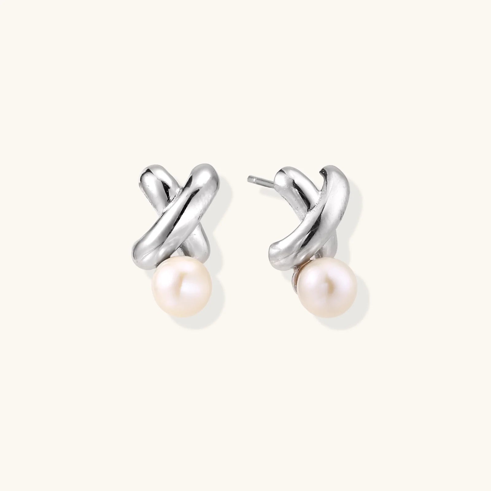 Infinity Pearl Studs-Stones and Gems by Saday